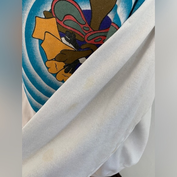 VTG 90s Looney Tunes Double Side Crewneck Sweater Sweatshirt bullseye oversized - Picture 6 of 17
